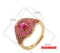Wholesale Elegant Oval Copper Plating Inlay Zircon Open Rings main image 2