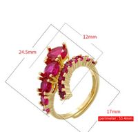 Wholesale Vintage Style Lines Copper Epoxy Plating Inlay Zircon Open Rings main image 2