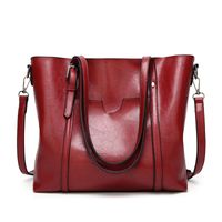 Women's Large Pu Leather Solid Color Streetwear Zipper Tote Bag sku image 5