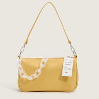 Women's Small Pu Leather Solid Color Vintage Style Classic Style Zipper Underarm Bag sku image 1