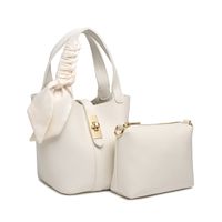 Women's Medium Pu Leather Solid Color Vintage Style Classic Style Lock Clasp Bucket Bag main image 4