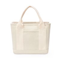 Women's Large Canvas Solid Color Vintage Style Classic Style Open Handbag sku image 2