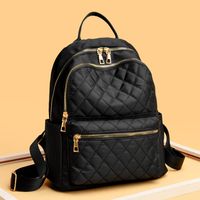 Women's Large Capacity Fashionable Diamond Casual Outdoor Oxford Cloth Backpack main image 5