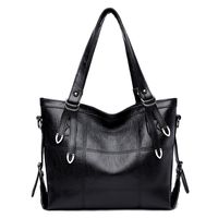 Women's Large Pu Leather Solid Color Vintage Style Classic Style Zipper Tote Bag sku image 2