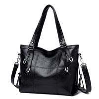 Women's Large Pu Leather Solid Color Vintage Style Classic Style Zipper Tote Bag main image 2
