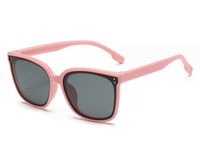 Simple Style Solid Color Tac Square Full Frame Kids Sunglasses sku image 1