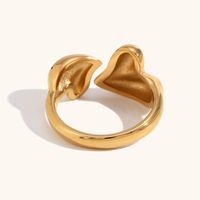 Simple Style Heart Shape Stainless Steel Polishing Plating Open Rings main image 4