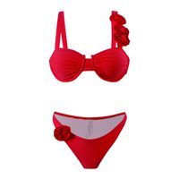 Frau Einfarbig 2-teiliges Set Bikinis Bademode main image 2