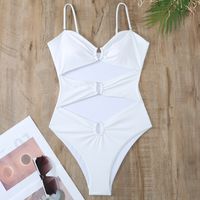 Women's Basic Lady Solid Color 1 Piece One Piece Swimwear main image 5