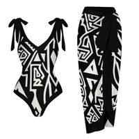 Women's Classic Style Printing Solid Color 2 Pieces Set One Piece Swimwear main image 2