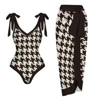 Women's Classic Style Printing Solid Color 2 Pieces Set One Piece Swimwear main image 4