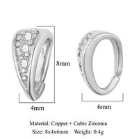 1 Piece Copper Zircon Geometric Jewelry Buckle Simple Style sku image 4
