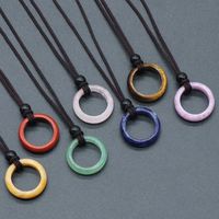 Simple Style Round Crystal Unisex Solitaire Necklace main image 1