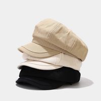 Women's Simple Style Solid Color Curved Eaves Beret Hat main image 6
