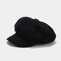 Women's Simple Style Solid Color Curved Eaves Beret Hat sku image 2
