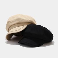 Women's Simple Style Solid Color Curved Eaves Beret Hat main image 5