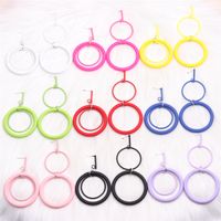 1 Pair Exaggerated Simple Style Round Spray Paint Alloy Drop Earrings main image 5