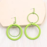 1 Pair Exaggerated Simple Style Round Spray Paint Alloy Drop Earrings sku image 4