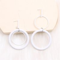 1 Pair Exaggerated Simple Style Round Spray Paint Alloy Drop Earrings sku image 1