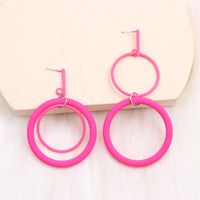 1 Pair Exaggerated Simple Style Round Spray Paint Alloy Drop Earrings sku image 2