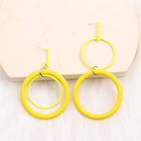 1 Pair Exaggerated Simple Style Round Spray Paint Alloy Drop Earrings sku image 3