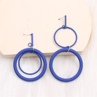 1 Pair Exaggerated Simple Style Round Spray Paint Alloy Drop Earrings sku image 6