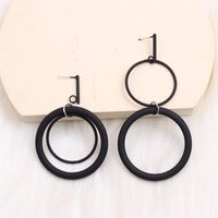 1 Pair Exaggerated Simple Style Round Spray Paint Alloy Drop Earrings sku image 8