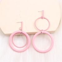 1 Pair Exaggerated Simple Style Round Spray Paint Alloy Drop Earrings sku image 7