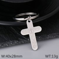 Simple Style Human Cross Titanium Steel Bag Pendant Keychain sku image 5