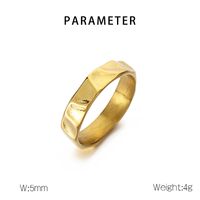 Simple Style Solid Color Titanium Steel 18K Gold Plated Men's Rings main image 2