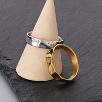 Simple Style Solid Color Titanium Steel 18K Gold Plated Men's Rings main image 3