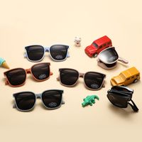 Cute Simple Style Solid Color Tac Square Full Frame Kids Sunglasses main image 1