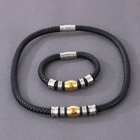 Hip-hop Geometric Pu Leather Men's Bracelets Necklace main image 1