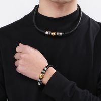 Hip-hop Geometric Pu Leather Men's Bracelets Necklace main image 8
