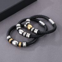 Hip-hop Geometric Pu Leather Men's Bracelets Necklace main image 4