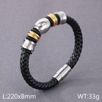 Hip-hop Geometric Pu Leather Men's Bracelets Necklace sku image 3