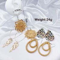 4 Pairs Cute Sweet Classic Style Heart Shape Flower Butterfly Painted Rattan Soft Clay Drop Earrings sku image 16