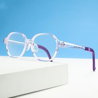 Simple Style Solid Color Pc Round Frame Full Frame Optical Glasses main image 1