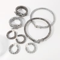 Cool Style Shiny Snake Alloy Rhinestone Plating Women's Bracelets Earrings Necklace main image 5