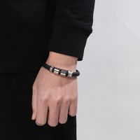 Simple Style Round Pu Leather Men's Bracelets Necklace main image 9