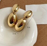 1 Pair Vintage Style Oval Plating Iron Drop Earrings main image 2