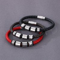 Simple Style Round Pu Leather Men's Bracelets Necklace main image 6