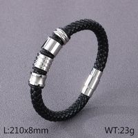Simple Style Round Pu Leather Men's Bracelets Necklace sku image 7