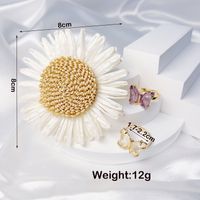 Süß Bohemien Klassischer Stil Sonnenblume Schlange Schmetterling Bast Kupfer Frau Offener Ring sku image 3