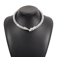 Estilo De Moda Brillante Serpiente Aleación Diamante De Imitación Enchapado Mujeres Pulsera Aretes Collar sku image 5