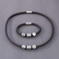Style Simple Géométrique Faux Cuir Hommes Bracelets Collier main image 4
