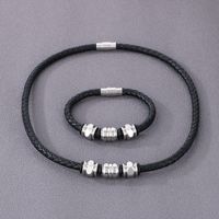 Style Simple Géométrique Faux Cuir Hommes Bracelets Collier main image 5