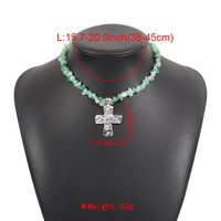 Vintage Style Vacation Classic Style Irregular Cross Alloy Turquoise Pendant Necklace In Bulk main image 6