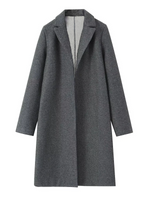 Women's Casual Solid Color Placket Coat Woolen Coat sku image 4