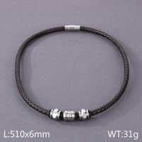 Simple Style Geometric Pu Leather Men's Bracelets Necklace sku image 5
